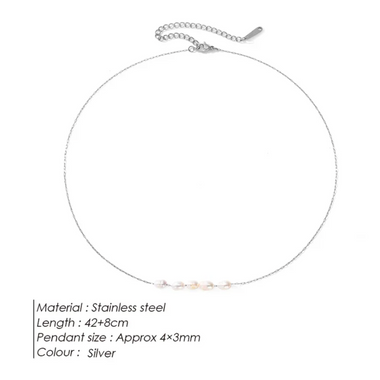 Elegant 5 Pearls Choker Necklace