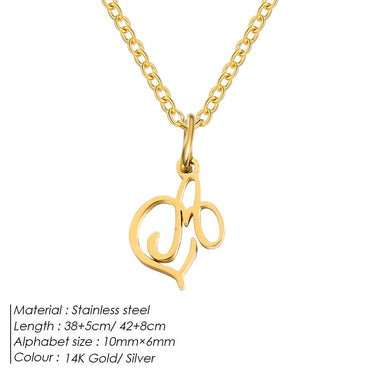 Stylish Art Letter A-Z Charm Pendant Necklace