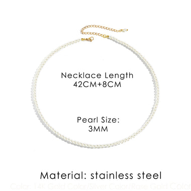 Sophisticated Imitation Pearl Choker Necklace