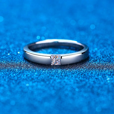 0.3 CT Certified Princess Moissanite Bridal Ring Set
