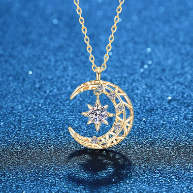 Rose Gold Moissanite Star Necklace