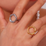 Vintage Circle Motif Texture Rings