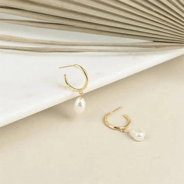 Exaggerated Natural Freshwater Pearl Drop Earrings