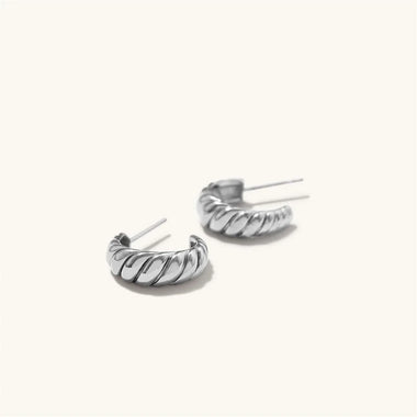 Stylish Bread Texture Round Circle Ear Rings