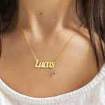 Personalized Custom Name Birthstone Pendant Necklace