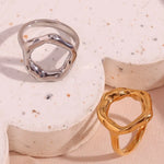 Vintage Circle Motif Texture Rings