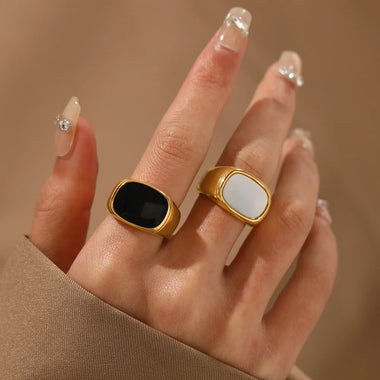 Vintage Square Shell Rings