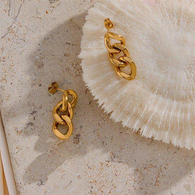 Stylish Punk Cuban Link Stud Earrings