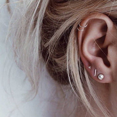 4 Pairs Stylish Geometric Earrings Set