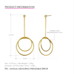 Stylish Double Circle Hanging Drop Earrings 没库存