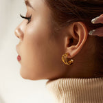 Stylish Three Row Needle Hoop Earrings