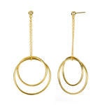 Stylish Double Circle Hanging Drop Earrings 没库存