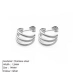 Stylish Three Row Needle Hoop Earrings