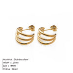 Stylish Three Row Needle Hoop Earrings