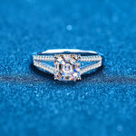 Bagues de fiançailles Moissanite Asscher Cut 2Ct