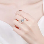 Bagues de fiançailles Moissanite Asscher Cut 2Ct