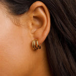 Stylish Three Row Needle Hoop Earrings