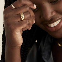 Fashion Dome Croissant Texture Ring