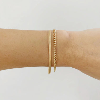 Dainty Classic Double Layer Snake Cuban Bracelets