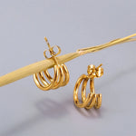 Stylish Three Row Needle Hoop Earrings