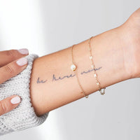 Dainty Double Layer Thin Link Chain Faux Pearl Bracelet