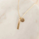 Dainty Bar Disc Pendant Chain Necklaces
