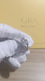 Bagues de fiançailles Moissanite Asscher Cut 2Ct